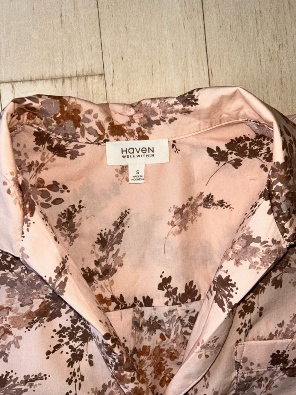 Haven Well Within Organic Cotton Poplin Pajamas Painted Rose Print Size Small - Picture 15 of 16